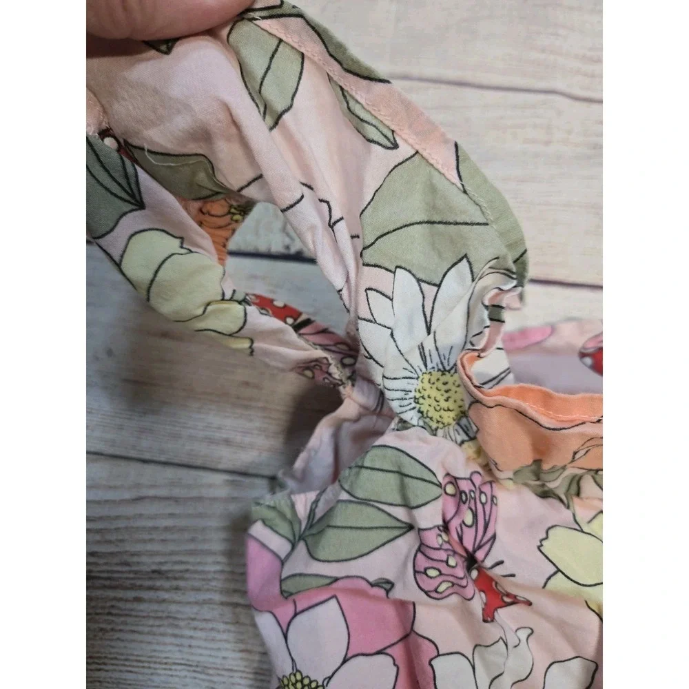 GYMBOREE Girl's Floral Print Dress Butterflies Mushrooms Daisy Size 7 Flutter